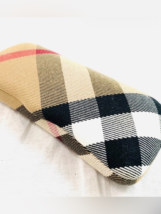 Burberry Other - Burberry Men's Plaid Glasses Case in Beige Black and Red Accent